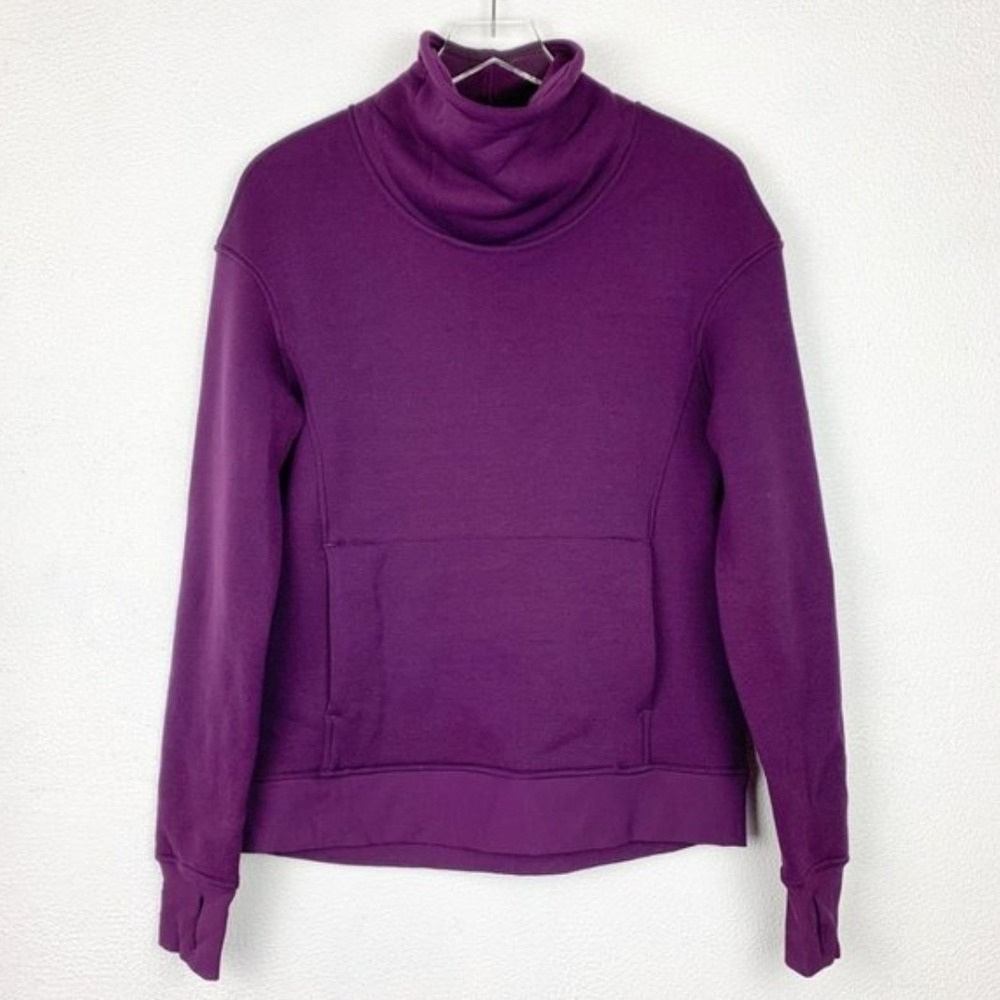 Lululemon Athletica Purple Funnel Neck Sweatshirt Pullover Thumbholes Size 6